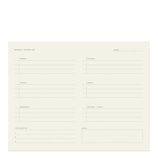 Weekly Overview Notepad - Olive Street