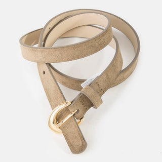 The Faux Suede Belt in Beige - Olive Street