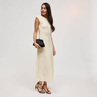 The Winter Satin Clutch in Black