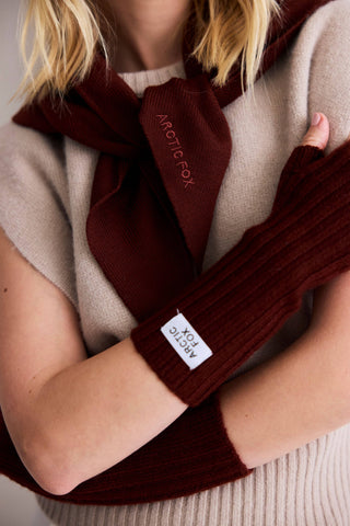 The Merino Wool Triangle Scarf in Dark Walnut Brown