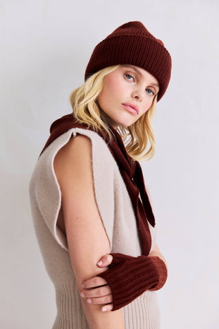 The Merino Wool Triangle Scarf in Dark Walnut Brown
