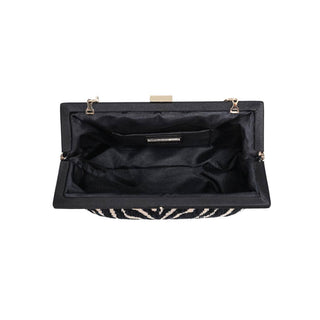 Samira - Zebra Evening Bag: Natural Black - Olive Street