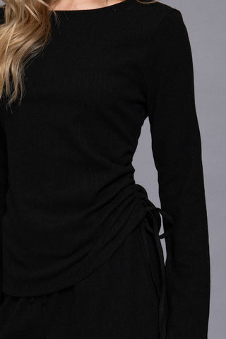 The Side Ruched Textured Top