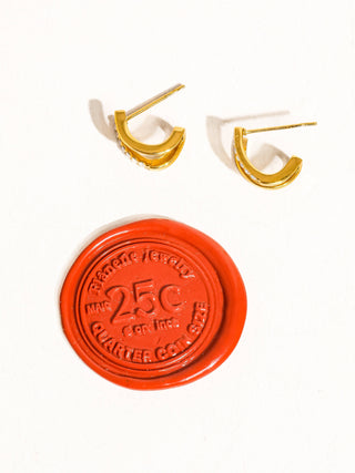 The Dulce CZ Double Hoop Stud - Olive Street