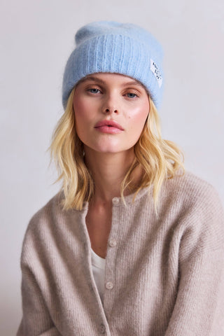 The Mohair Beanie in Sky Blue