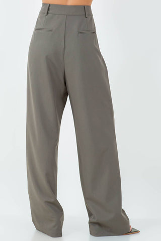 The Pleated Woven Straight Leg Trouser