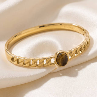 The Tiger Eye Curb Chain Bangle