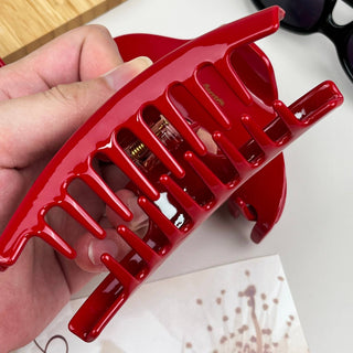 The Acetate Red Claw Clip
