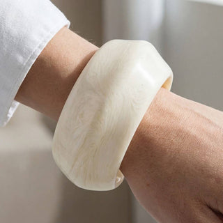 The Wide Marble Cuff Bracelet - Olive Street