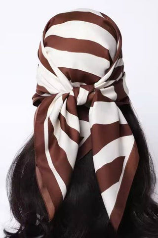 The Zebra Satin Scarf Top - Olive Street