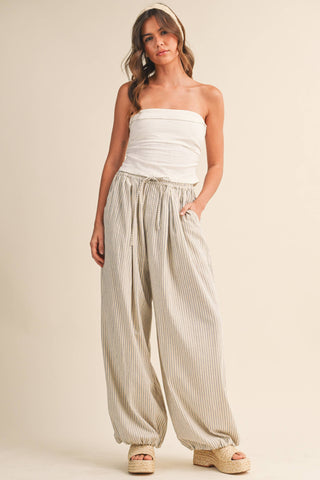 The Striped Balloon Pant - Olive Street