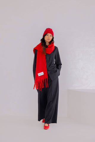 The Stockholm Scarf 100% Recycled in Crimson Red