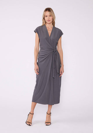 The Cap Sleeve Midi Wrap Dress - Olive Street