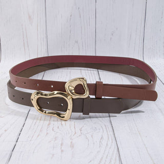 The Oval Abstract Buckle Belt in Black - Olive Street