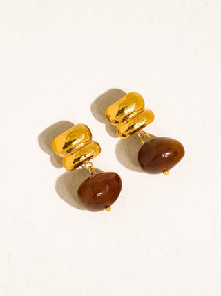 The Annina 18K Gold Non-Tarnish Agate Drop