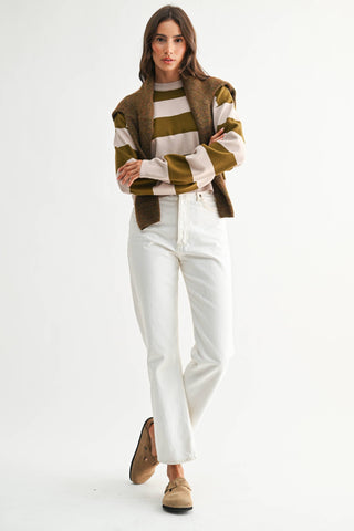 The Olive Bold Stripe Sweater - Olive Street