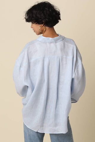 The Easy Linen Shirt in Blue - Olive Street