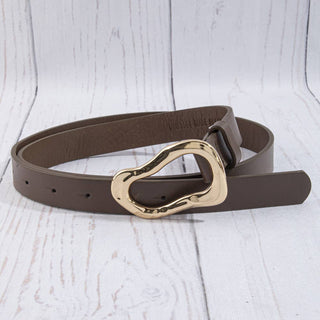 The Oval Abstract Buckle Belt in Black - Olive Street