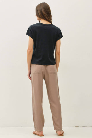 The Cotton Slim Fit Baby Tee in Black - Olive Street