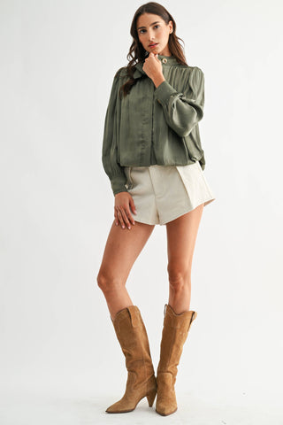 The High Neck Pleat Detail Jacket