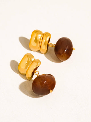 The Annina 18K Gold Non-Tarnish Agate Drop