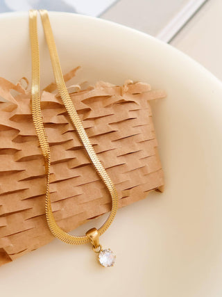 The 18K Gold Non-Tarnish CZ Snake Chain Necklace