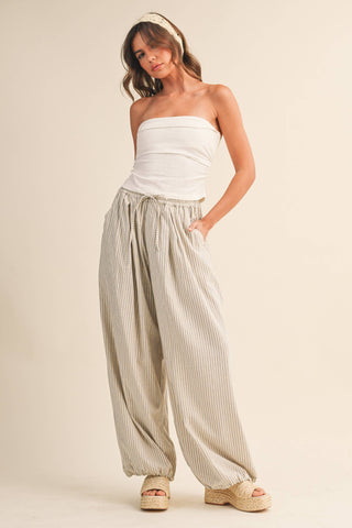 The Striped Balloon Pant - Olive Street