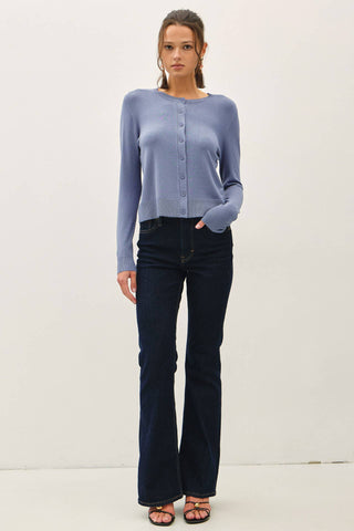The Ultra Soft Button Cardigan Sweater in Blue