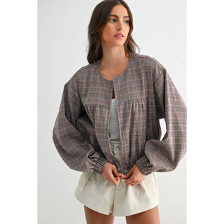The Plaid Balloon Zip Jacket
