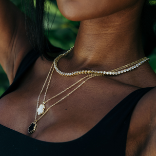 The Bezel Tennis Necklace in Silver