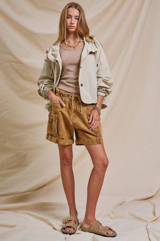 The Cropped Hooded Utility Jacket - Olive Street