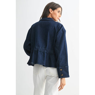 The Denim Jacket with Gathered Waist