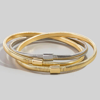 The Layered Coiled Metallic Bracelets Set