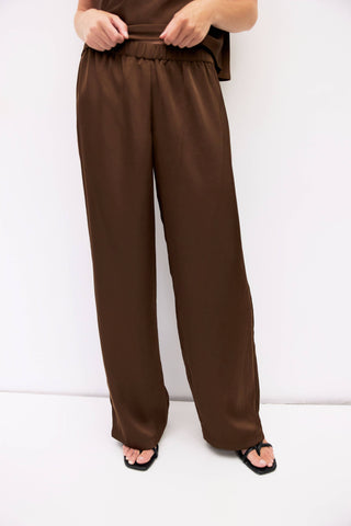 The Crushed Satin Wide Leg Pant
