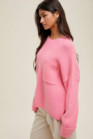 The Pink Relaxed Pullover Sweater - Olive Street
