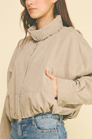 The Brushed Bubble Hem Cropped Jacket