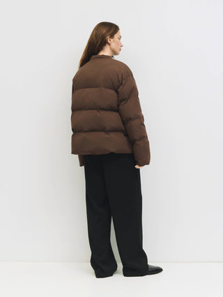 The Puffer Jacket with Neck Tie Detail