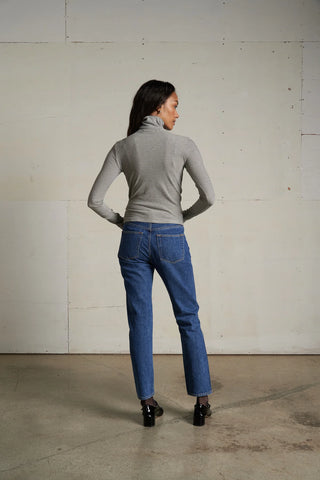 The Cindy Jersey Turtleneck in Stripe