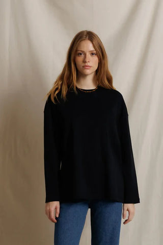 The Claire Oversized Long Sleeve in Black