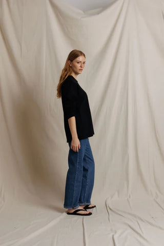 The Claire Oversized Long Sleeve in Black