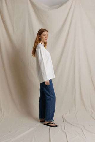 The Claire Oversized Long Sleeve in White