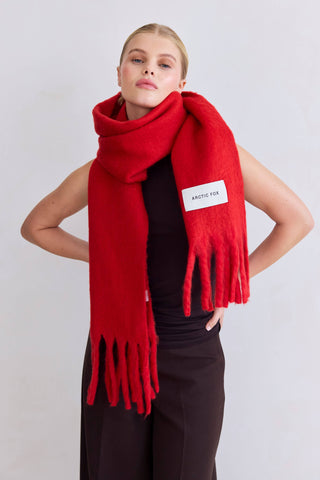 The Stockholm Scarf 100% Recycled in Crimson Red