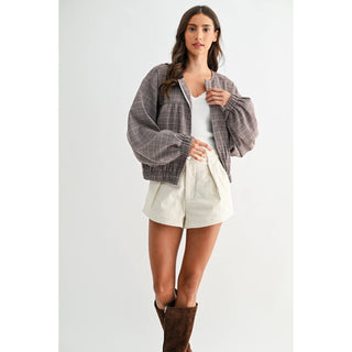 The Plaid Balloon Zip Jacket