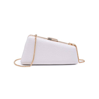 Irene - Croco Asymmetrical Evening Bag: Black - Olive Street