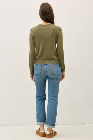 The Classic Cut Button Cardigan in Green