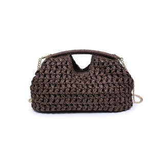 The Woven Raffia Crossbody in Chocolate - Olive Street