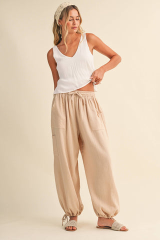 The Adjustable Ankle Drawstring Balloon Pant - Olive Street