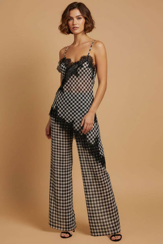 The Gingham Lace Trimmed Set - Olive Street