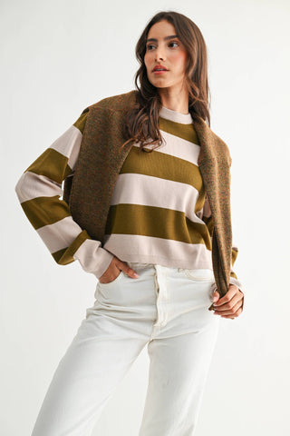 The Olive Bold Stripe Sweater - Olive Street