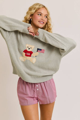 Teddy Bear Americana Sweater